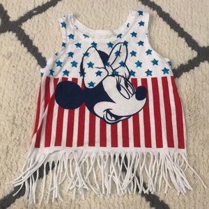 2T Minnie Mouse fringe top
